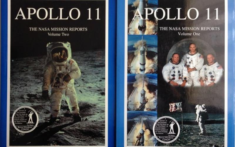 Front Covers of Apollo 11, the NASA Mission Reports edited by Robert Godwin